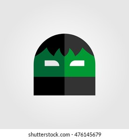 Mask of super hero face character in flat style design. Vector illustration
