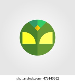 Mask of super hero face character in flat style design. Vector illustration