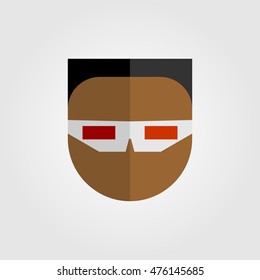 Mask of super hero face character in flat style design. Vector illustration