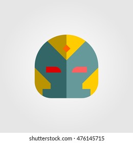 Mask of super hero face character in flat style design. Vector illustration