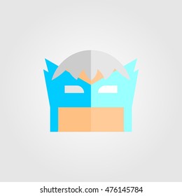 Mask of super hero face character in flat style design. Vector illustration