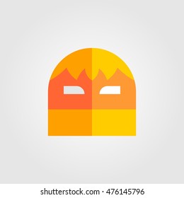 Mask of super hero face character in flat style design. Vector illustration