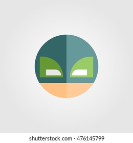 Mask of super hero face character in flat style design. Vector illustration