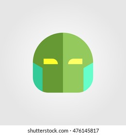 Mask of super hero face character in flat style design. Vector illustration