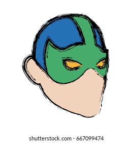 mask of super hero face character vector illustration