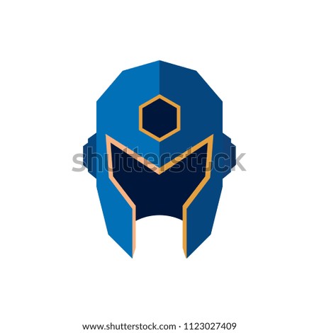 Mask of super hero face character in flat design template. Comic cartoon hero avatar vector illustration
