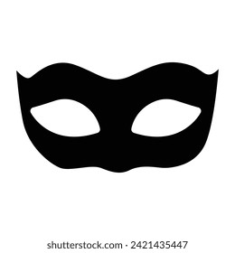 Mask superhero carnival villain or burgar vector icon set. Black masquerade costume eye mask silhouette hidden person face. 