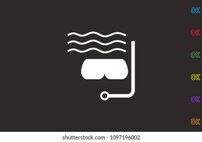 mask for swimming, icon illustration