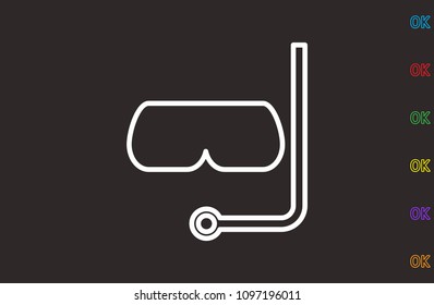 mask for swimming, icon illustration