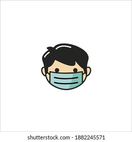 Logotipo de símbolo de máscara. Ilustración vectorial