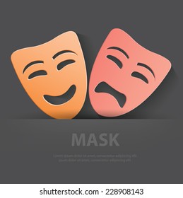 Mask symbol,Blank for your text,clean vector