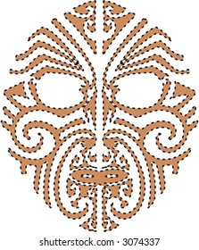Mask tattoo borneo