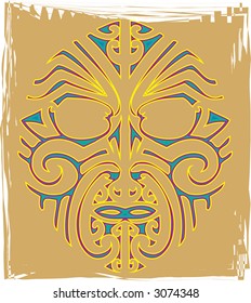 Mask tattoo borneo