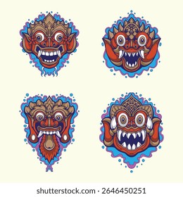 Mask tattoo design vector illustration