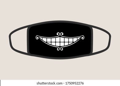 Mask template with devil smile pictures. for people who are bored with ordinary masks.