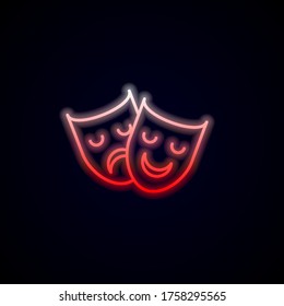 mask, theater nolan neon icon