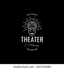 mask theater smile movie logo design