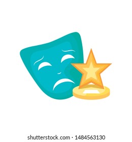 mask theater traditional with star