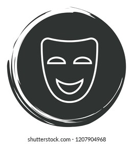 Mask of the theatre. Vector line symbol