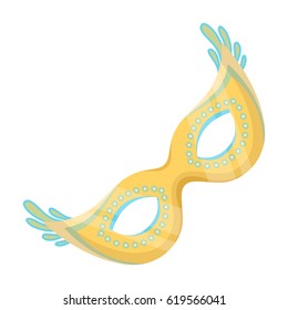 Mask for thematic parties.Party and parties single icon in cartoon style vector symbol stock illustration.