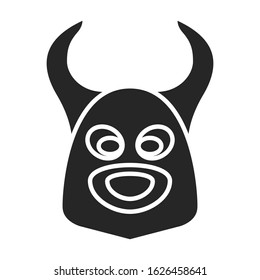 Mask of totem vector icon.Black vector icon isolated on white background mask of totem .
