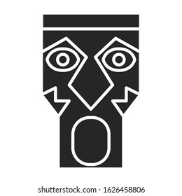 Mask of totem vector icon.Black vector icon isolated on white background mask of totem .