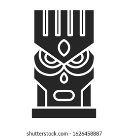 Mask of totem vector icon.Black vector icon isolated on white background mask of totem .