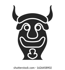 Mask of totem vector icon.Black vector icon isolated on white background mask of totem .