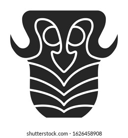 Mask of totem vector icon.Black vector icon isolated on white background mask of totem .