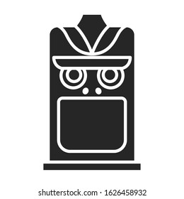 Mask of totem vector icon.Black vector icon isolated on white background mask of totem .