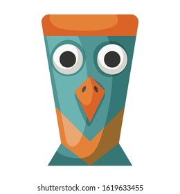 Mask of totem vector icon.Cartoon vector icon isolated on white background mask of totem .