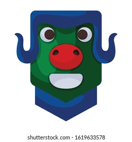 Mask of totem vector icon.Cartoon vector icon isolated on white background mask of totem .