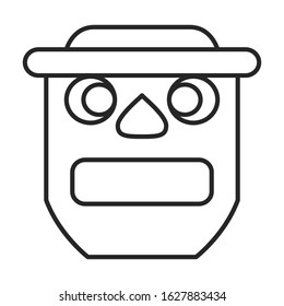 Mask of totem vector icon.Line vector icon isolated on white background mask of totem .
