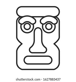 Mask of totem vector icon.Line vector icon isolated on white background mask of totem .