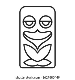 Mask of totem vector icon.Line vector icon isolated on white background mask of totem .