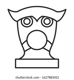 Mask of totem vector icon.Line vector icon isolated on white background mask of totem .