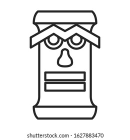 Mask of totem vector icon.Line vector icon isolated on white background mask of totem .