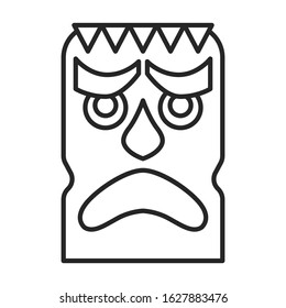 Mask of totem vector icon.Line vector icon isolated on white background mask of totem .