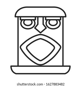 Mask of totem vector icon.Line vector icon isolated on white background mask of totem .