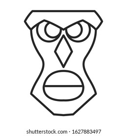 Mask of totem vector icon.Line vector icon isolated on white background mask of totem .