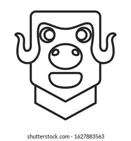 Mask of totem vector icon.Line vector icon isolated on white background mask of totem .