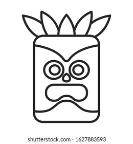 Mask of totem vector icon.Line vector icon isolated on white background mask of totem .