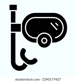 Mask and tube solid icon. Sea activity illustration isolated on white. Diver equipment glyph style design, designed for web and app. Eps 10