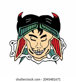 
MASK WITH TWO NATURAL CHARACTERS