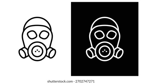 Versión de dos tonos de la máscara en el fondo blanco y negro