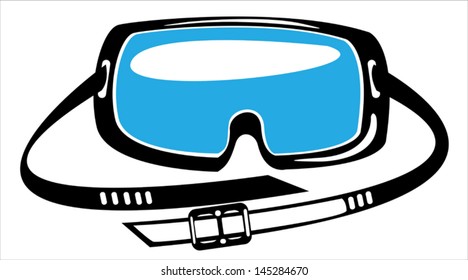mask underwater on white background
