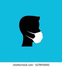Mask use human modeling, vector illustration