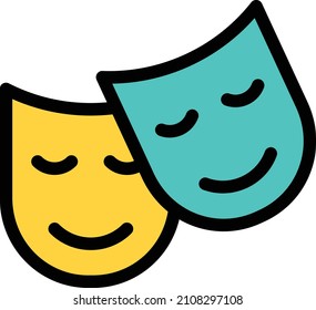 mask vector color line icon