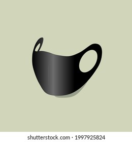 Mask Vector Design: Black gradient colored mask to protect from corona virus