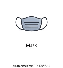 Mask vector Filled Outline Icon Design illustration. Medical Symbol on White background EPS 10 File